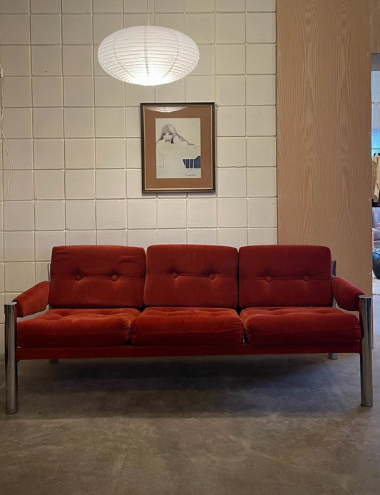 rust sling sofa