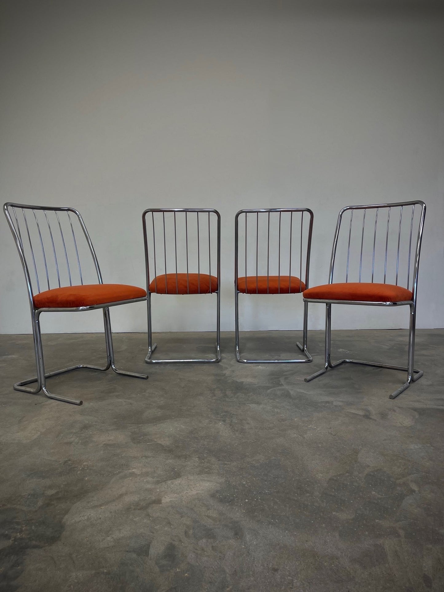 vintage chrome Daystrom cantilevered chairs