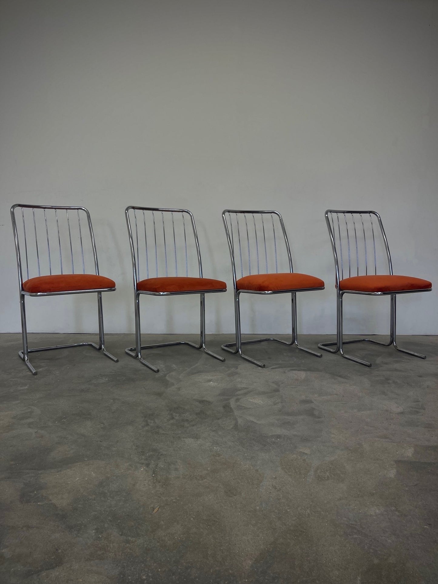 vintage chrome Daystrom cantilevered chairs