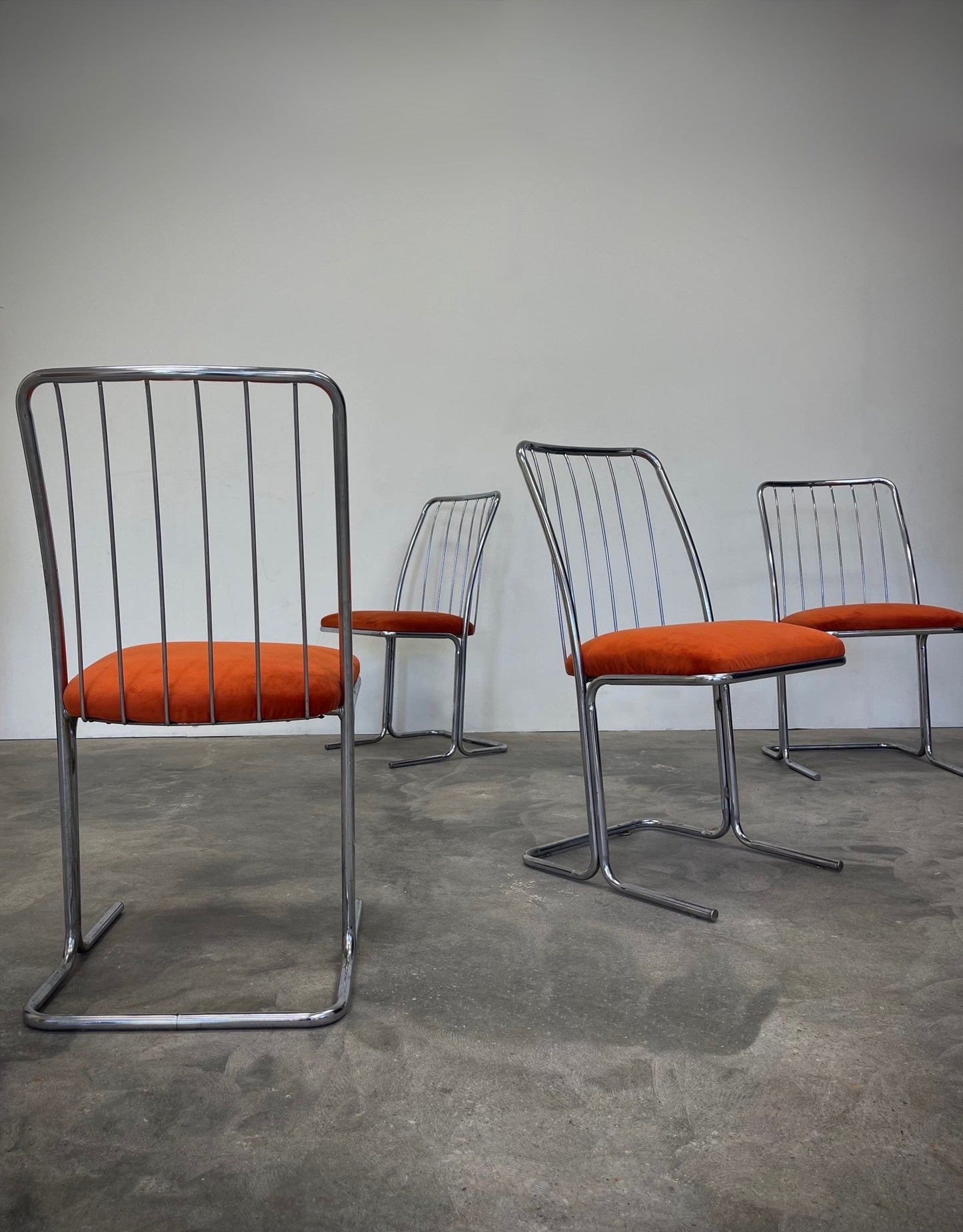 vintage chrome Daystrom cantilevered chairs