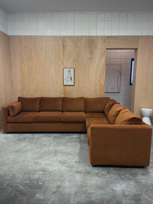 70s lush brown sectional