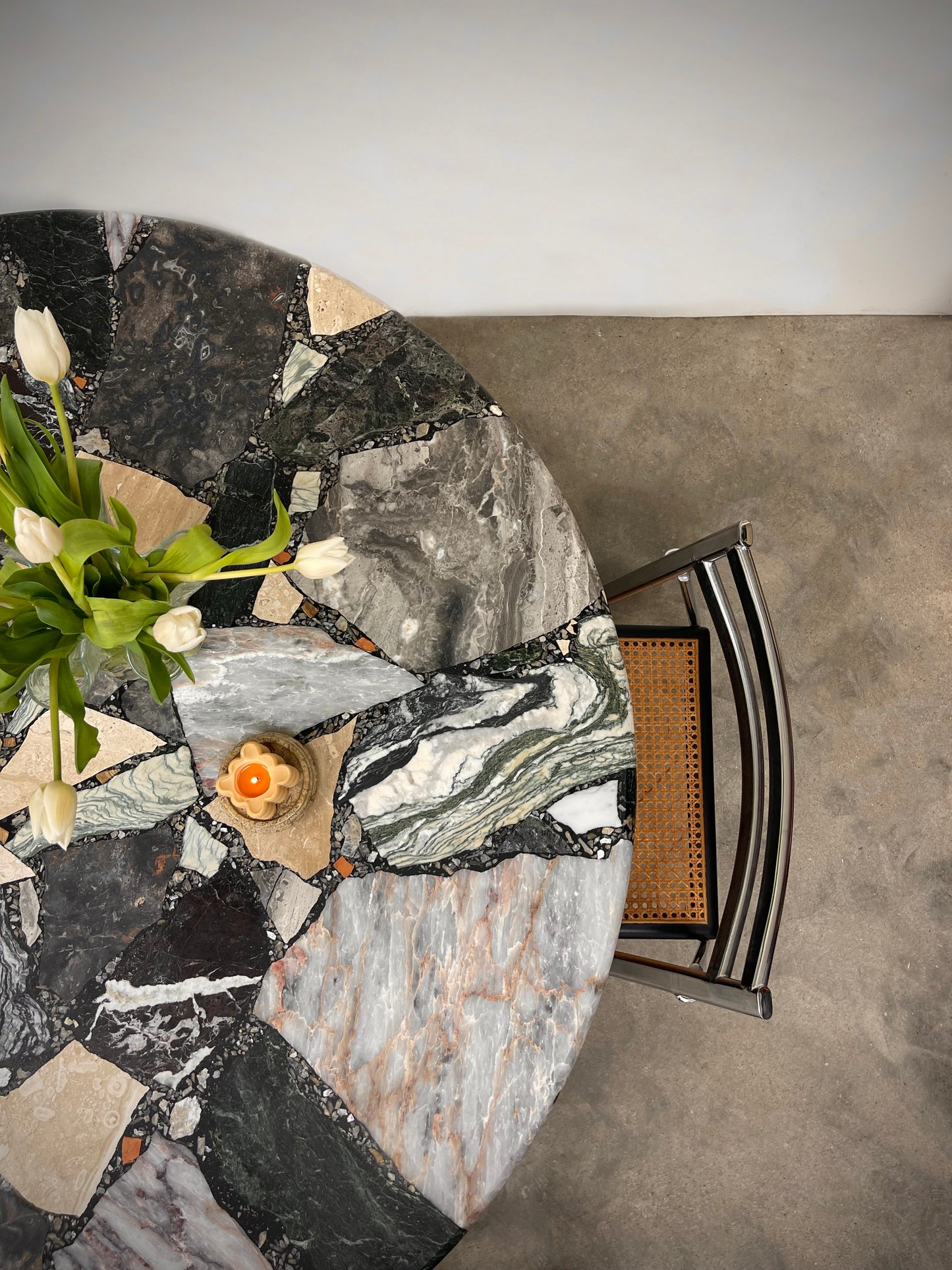 marble and stone mosaic dining table