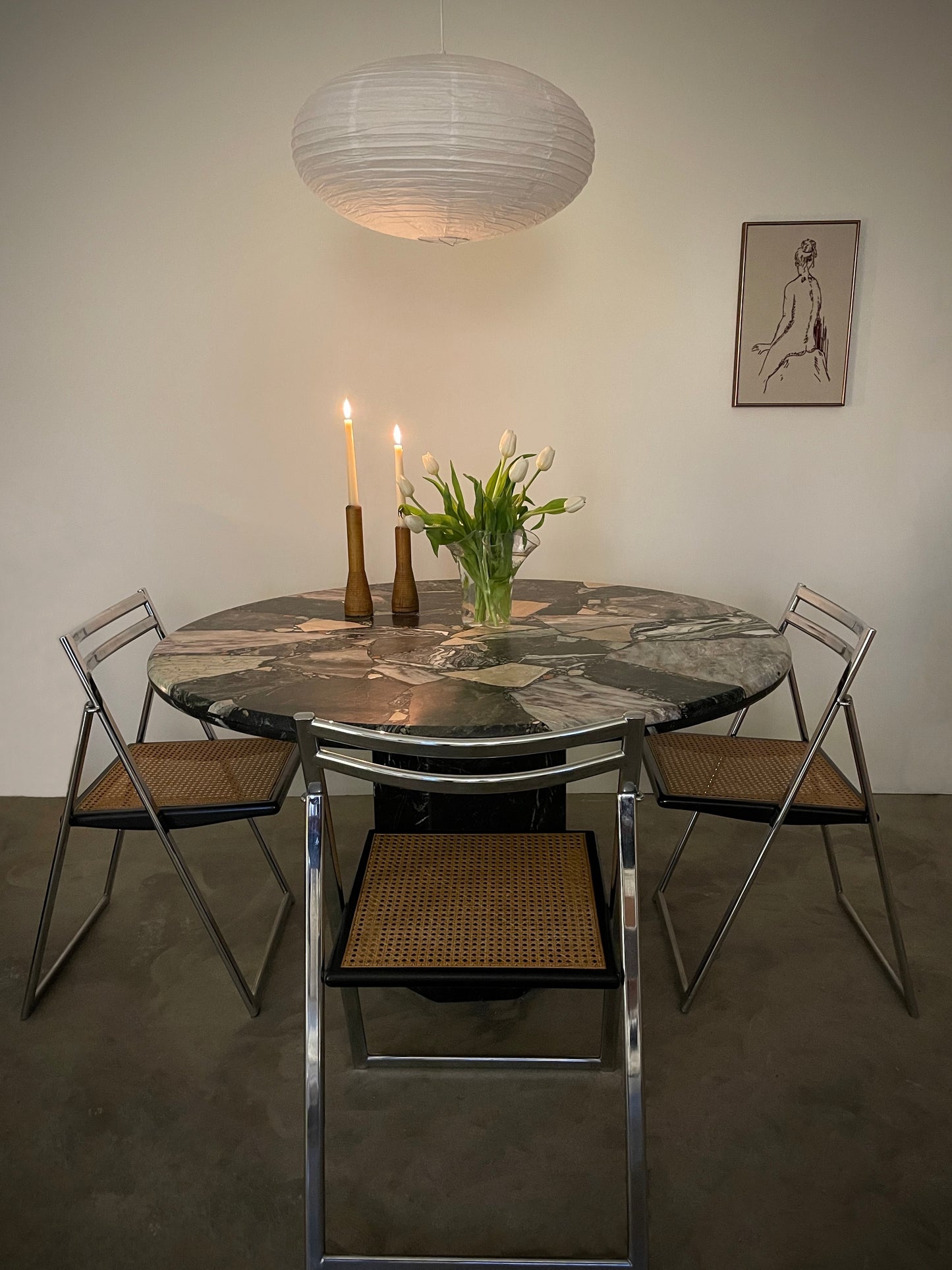 marble and stone mosaic dining table