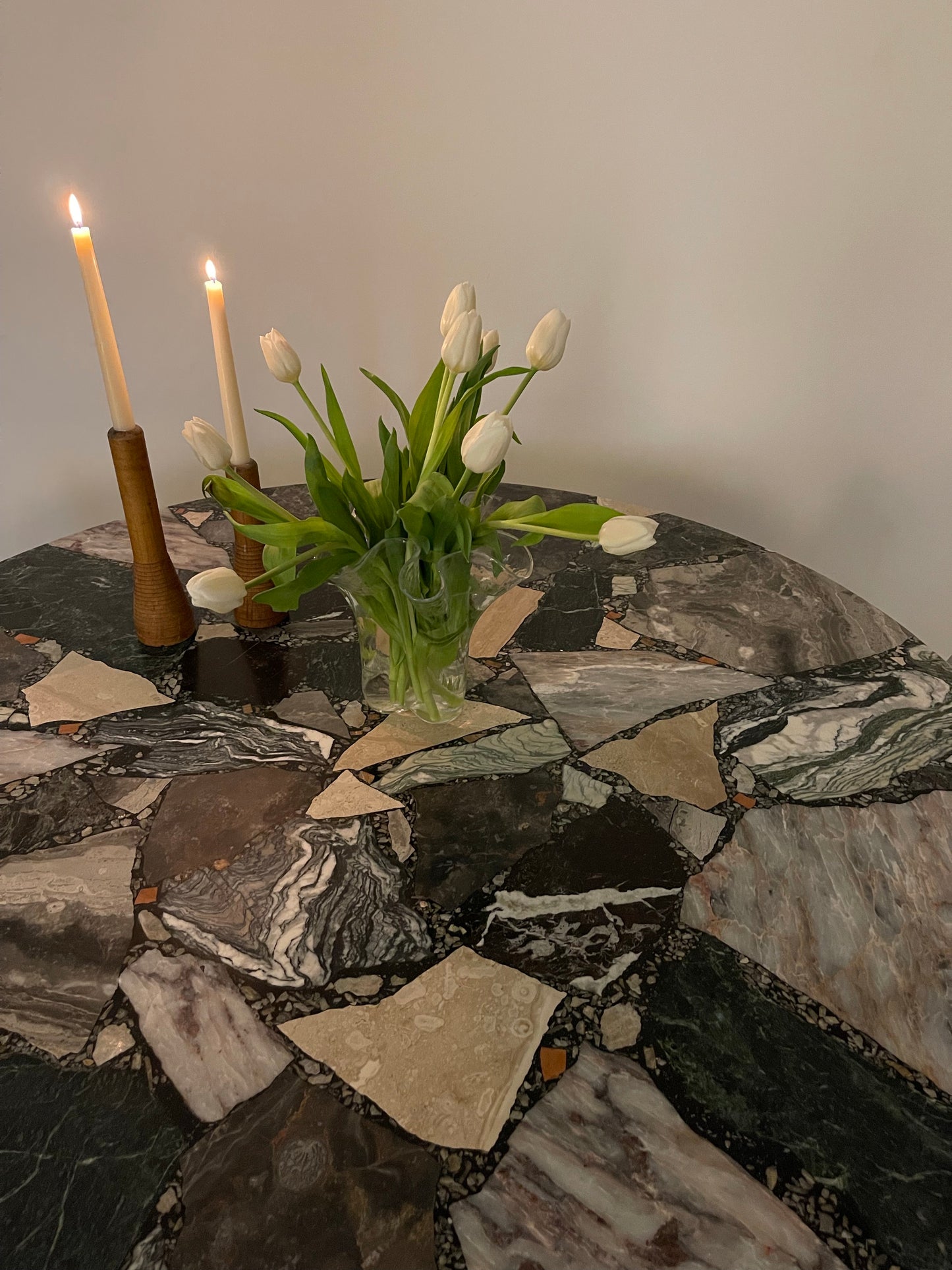 marble and stone mosaic dining table