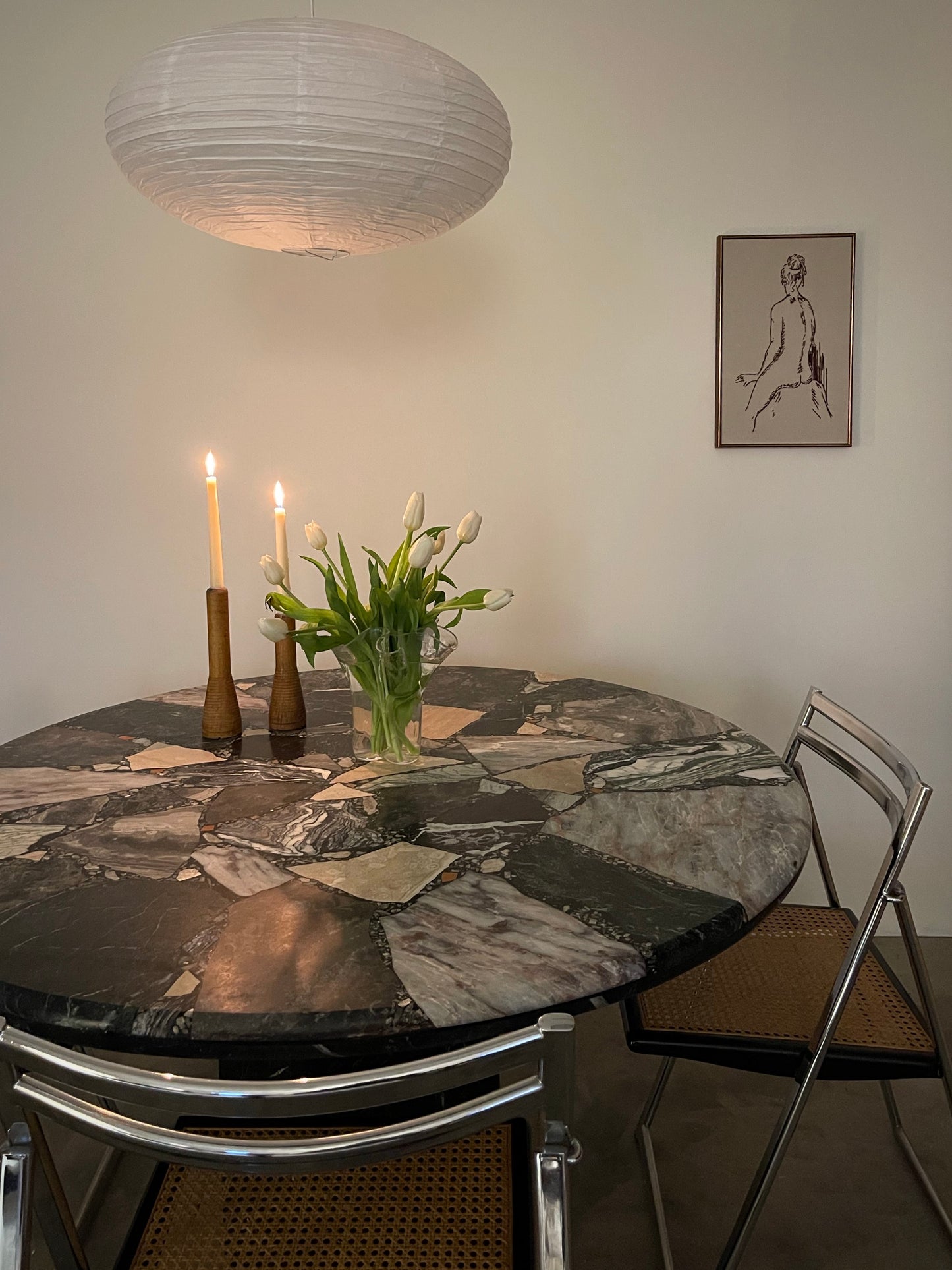 marble and stone mosaic dining table