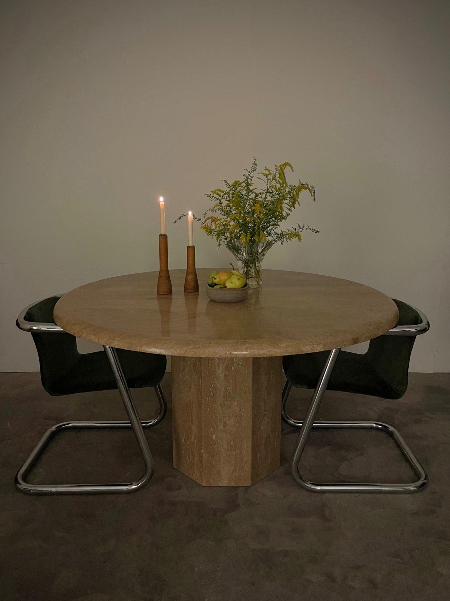 travertine dining table