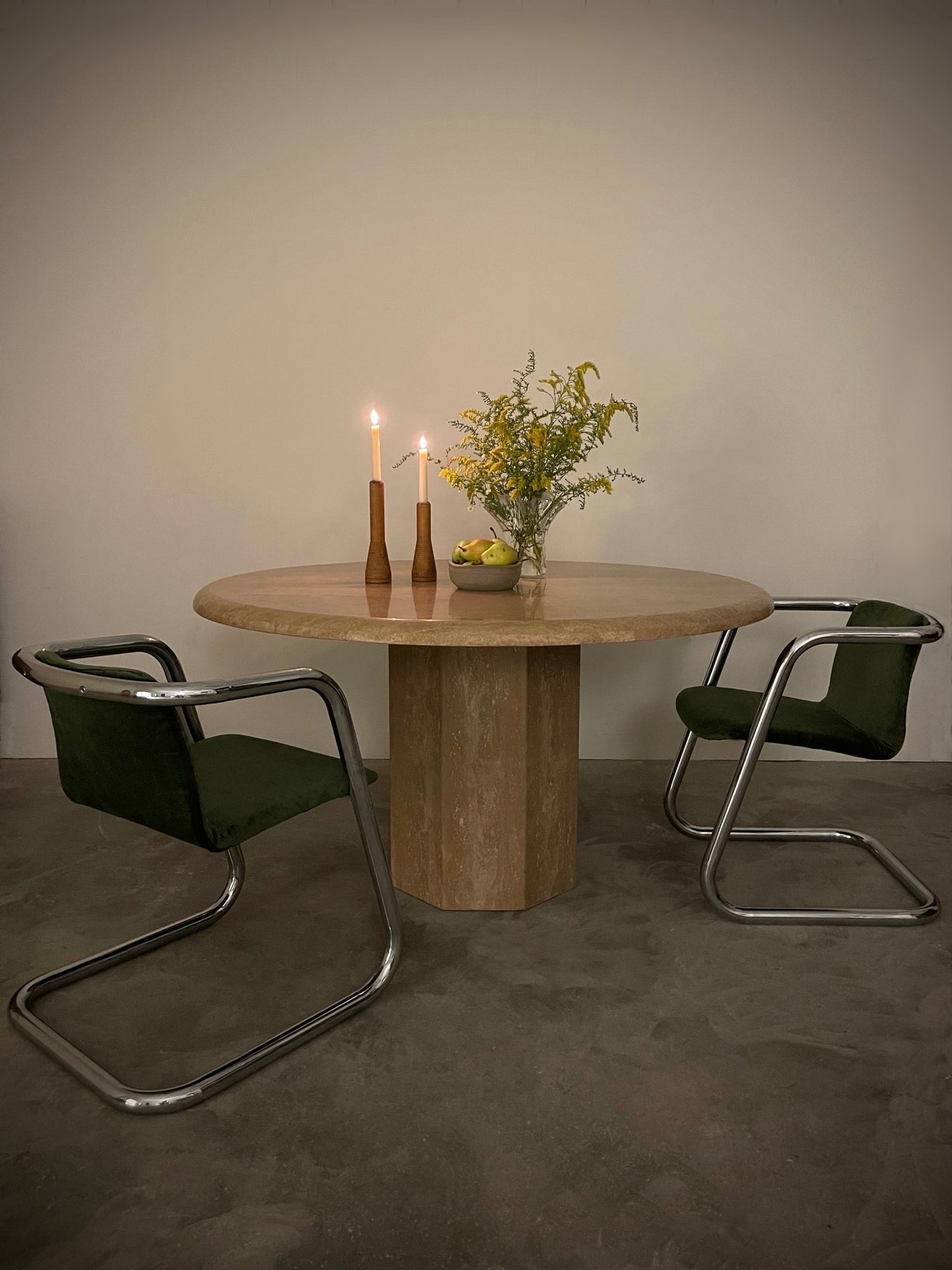 travertine dining table